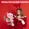 Hagusahuo Christmas Stuffed Animal Pink Cat Plush, Cute Cat Stuffed Animal with Gift Box Plush for Kid, Kawaii Cat Plushie Toy for Kids Boys Girls Cartoon Christmas Decoration