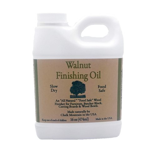 Chalk Mountain Brushes 16oz Walnut Oil Food Safe Finisher. Great for Wooden Utensils & Bowls. Preserve and Beautifies Unfinished Wood. 1 Pack