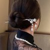 Rabithenn S925 Bell Orchid with Tassel Silver Hairpin Chinese Style Hair Sticks Wooden with Wooden Handmade Hair Clip Hair Accessories for Women Girls Long Hair (Bell orchid)
