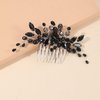 AUNEAL Hair Accessories for Women and Girls Bride Wedding Hair Comb Black Crystal Side Comb Bridal Hair Piece Leaf Headpiece Bridesmaid