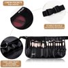 MSQ Makeup Brush Bag with Belt Multi Pocket Foldable Apron Pack Cosmetic Brush Pouch Holder Organizer with Adjustable Artist Belt Strap Best for Artist/Fashion Stylist(without brush)