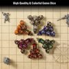 Grajar D&D Dice Set with Characters Pattern Dice Pouches, 42 Pcs polyhedral dice Set, PU Leather and Velvet dice Tray for Dungeons and Dragons D&D RPG MTG Table Games Starry Sky