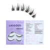 LASGOOS Fake Eyelashes Natural Look False Eye Lashes Daily Strip Cross Short Clear Band Lashes Invisible Thin band Cute Lash for Wedding Daily Work Party Salon Eye Makeup 5 Pairs (LS-SUN5-01)