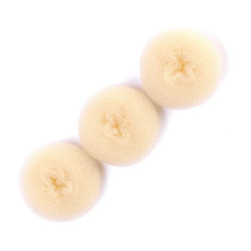 AJOY 3 Pcs Mini Size Blonde, Small Bun Maker for Kids, Sock Bun Donut for Thin Hair, Doughnut Bun Form Toddler for Girls, Dance, Child, Ballet, Ballerina Etc., 2-2.6 Inch