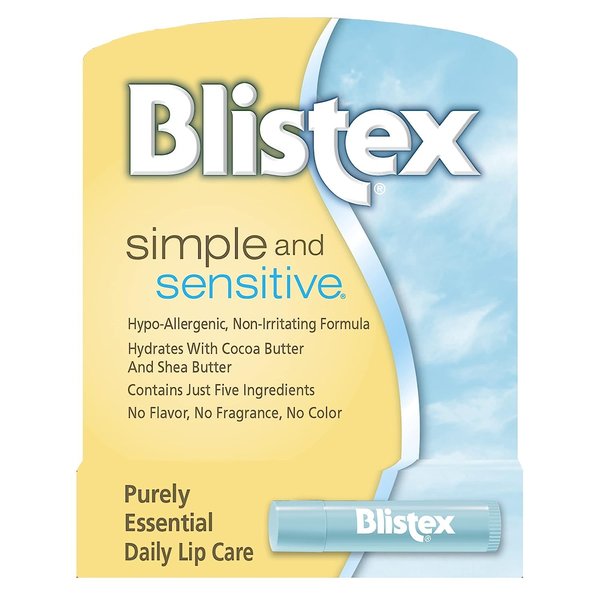 Blistex Simple and Sensitive Hypo-allergenic, Non-irritating Lip Moisturizer, (5-pack)