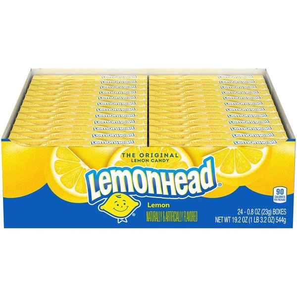 Lemonhead Hard Lemon Candy, 0.8 Ounce Treat-Size Theater Candy Boxes (Pack of 24)