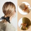 4 Pack Organza Bow Hair Ties Chiffon Bowknot Scrunchies Styling Head Wear Ribbon Hair Bows Ponytail Holder for Women Scrunchy Chiffon Ribbon Hair Accessories