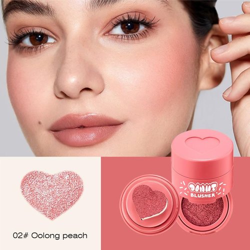 Stamp Liquid Blush Stamp Blush with Heart Shaped Applicator Natural Long Lasting Blush, Light and Airy Makeup for Women (2)