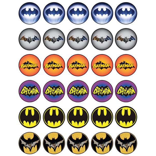 30 x Edible Cupcake Toppers – Batman Mixed Party Collection of Edible Cake Decorations |Edible Wafer Sheet