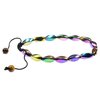 PURPLE WHALE Iridescent Hematite Twisted Beaded Bracelet for Women, Men | Handmade Macrame Style Adjustable Bracelet for Good Luck, Protection (Multi-color)