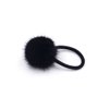 surell Real Mink Fur Pom Hair Tie - Real Fur Pompom Hair Accessory - Cute Ponytail Hairtie for Girls and Women - Black