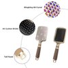 Fshion Handmade Massage Air Cushion AB Crystal Paddle Brush,Premium Bling Hair brush,Rhinestone Detangle Hair Comb For Women