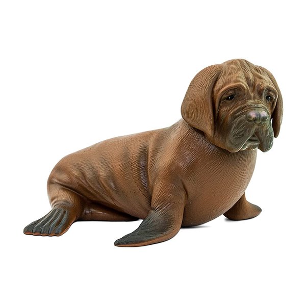 Randimals Sea Lion Figurine Toy Mastiff Dog Face 5”, Premium Hard Rubber Animal Action Figure Toy, Hybrid Friend Encourages Adventure & Imagination
