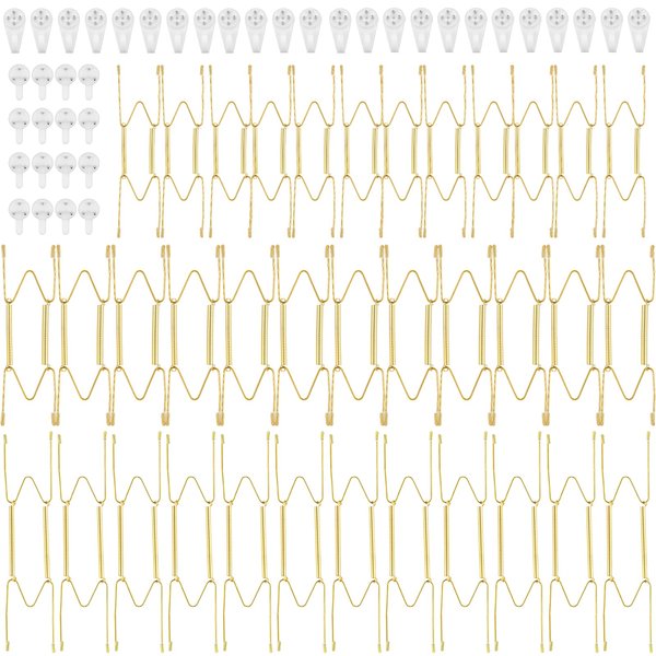 36 Pieces Plate Hangers 6/8/10 Inch Wall Plate Holder Stainless Steel Platter Wall Hanger Invisible Decorative Wire Plate Hangers Holders with 36 Pcs Wall Hooks 144 Pcs Tip Protectors for Antique Art