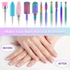 Nail Drill Bits, HEYMKGO 3/32 Inch Nail Bit Set for Acrylic Nails, 11Pcs Tungsten Carbide Diamond Cuticle Nail Gel Polish Remover Tool for Nail Drill Efile, Professional Drill Bits Nail Salon Home DIY