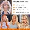 613 Lace Front Wig Human Hair Body Wave 22 Inch Free Part 613 HD Lace Frontal Wig Pre Plucked with Baby Hair Blonde 13x4 Lace Front Wigs Human Hair Wig for Women 10A Brazilian Virgin Hair 150% Density