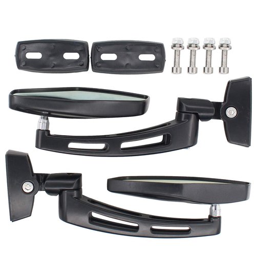 NewYall Set of 2 Right and Left Black Racing Rear view Mirror