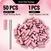 SALVMARY Sanding Bands for Nail Drill with 3.1MM Mandrel Bit Set, 180 Fine Grit Small Nail Files Sanding Band for Acrylic Nails Gel Manicure and Pedicure 50 Pcs, Pink