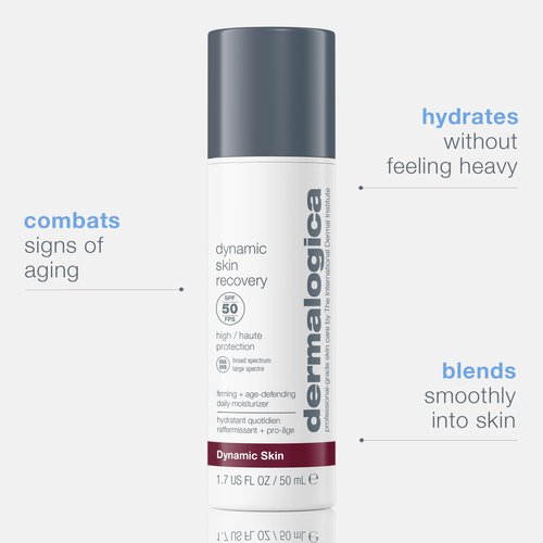 Dermalogica Dynamic Skin Recovery SPF 50 Face Moisturizer, Sunscreen Lotion - Use daily to Firm, Hydrate Skin and Protect with Broad Spectrum, Medium-Weight, Non-Greasy, 1.7 Fl Oz