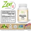 Zen Supplements - Potassium 99 mg (Amino Acid) 100-Tabs - Fluid & Electrolyte Balance Formula - Heart, Nerve & Muscle Function Support