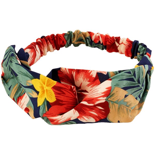 MINACHI Bohemian Style Wide-Brimmed Knotted Headband, Colorful Tropical Print, Hair Accessory for Women