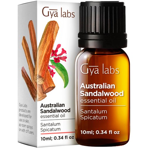 Gya Labs Australian Sandalwood Essential Oil - 0.34 Fl Oz - for Hair, Skin, Diffuser, Aromatherapy & DIY Candle Making Scent
