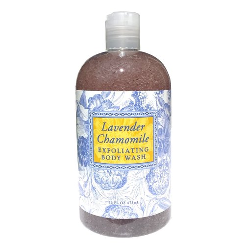 Greenwich Bay LAVENDER CHAMOMILE Exfoliating Body Wash for Men and Women-Gentle Body Scrub Parabens Free -Sulphates Free-Blended with Loofah, Apricot Seed-Moisturizing Shea Butter -16 oz.