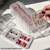 LUCKJUJU 12 Pcs Press On Nail Storage Box Container False Nail Organizer Acrylic Display Case Packaging Box with Adhesive Double Sided Tape for Nail Art (Not Included Press On Nail)