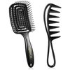Hair Brush, Professional Curved Vent Styling hair brush, Dries Faster, Serrated comb for detangling,Ultra Soft Bristles and Relaxed Handle for Effortless Detangling, For Curly,Straight,Dry hair.