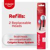 Colgate Keep Toothbrush Refill Heads, Whitening, 6 Packs of 2 Refill Heads (12 Count Total)