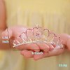 JWICOS Small Princess Comb Mini Pink Crystal Hair Comb Rhinestone Hair Accessories Comb Headband Decorations for Women (pink)