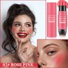 DuoZeng Cream Blush Stick with Brush,Double Head Blush Sticks for Cheeks Waterproof Cream Blush Makeup Stick Long Wearing Multi-Stick Blush for Lips,Cheeks & Eyes (#02 Rose Pink)