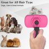 Swihauk Self Cleaning Slicker Brush for Dogs & Cats, Skin Friendly Grooming Cat Brush, Dog Brush for Shedding, Deshedding Brush, Hair Brush Puppy Brush for Haired Dogs, Pet Supplies Accessories, Pink