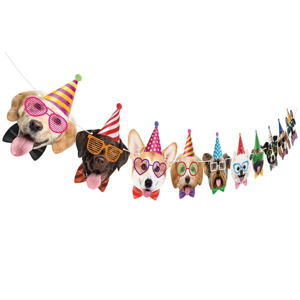 Hooqict Dog Birthday Banner Dog Birthday Party Decorations for Backdrop Dog Themed Party Banner Dog Face Happy Birthday Sign for Girls Pet Puppy Theme Birthday Party Supplies