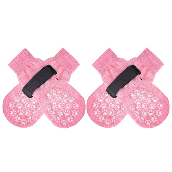EXPAWLORER Double Side Anti-Slip Dog Socks - Dog Booties for Hot Pavement, Adjustable Pet Paw Protector, Traction Control Non-Skid for Indoor on Hardwood Floor Wear,Dog Shoes for Outdoor