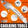 THINKWORK Caulking Tool Kit, 4 in 1 Caulk Remover Tool, Stainless Steel Caulk Tool for Kitchen Bathroom Window Sink Tile Joint, Silver
