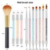 MAGIC ARMOR 10pcs Nail Art Brushes-Double Ended Nail Art Liner Brush and Dotting Tools set, Nail Art Tools Shiny Handles-Easy To Use Nail Art Point Drill Drawing Tools for Beginner DIY Nail Art Design