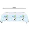 HJFZLY 2 Pcs Baby Shower Table Cover Decorations, Blue Elephant Party Tablecloth Table Cover, Blue Elephant Birthday Party Supplies Decorations for Baby Boy (71in x 42in)