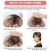 CINHOO Short Blonde Wigs for White Women Synthetic Pixie Cut Wig with Bangs,Short Hair Wigs for Women with Blonde Highlight Tousled Waves/Blended and Rooted Shades(Shades of Blonde, Silver and Brown)
