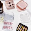 12 Pcs Press on Nail Storage Box with 60 Pcs Adhesive Double Sided Tape Acrylic Fake Nail Display Box Artificial False Nail Box Organizer Nail Case Nail Packaging Box for Nail Art Home Salon Use