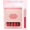 LYSdefeu Matte Liquid Lipstick Lip Gloss Kit-6Pcs Dark Ruby Red Berry Plum High Pigmented Lip Tint Stain,Longlasting Waterproof Non-stick Cup Lipgloss 24H Stay Lipstain,Makeup Gift for Women-SetB