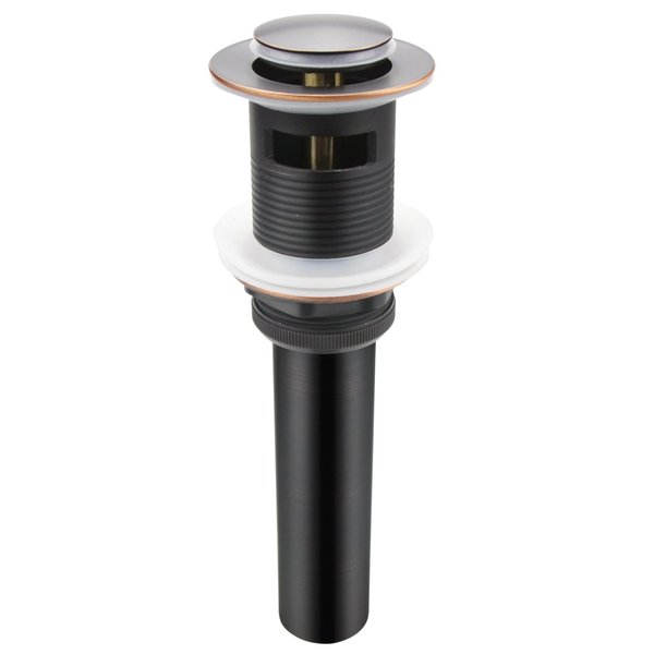 Oil Rubbed Bronze Pop Up Drain, Bathroom Vessel Lavatory Vanity Faucet Sink Drain Stopper, ORB with Overflow