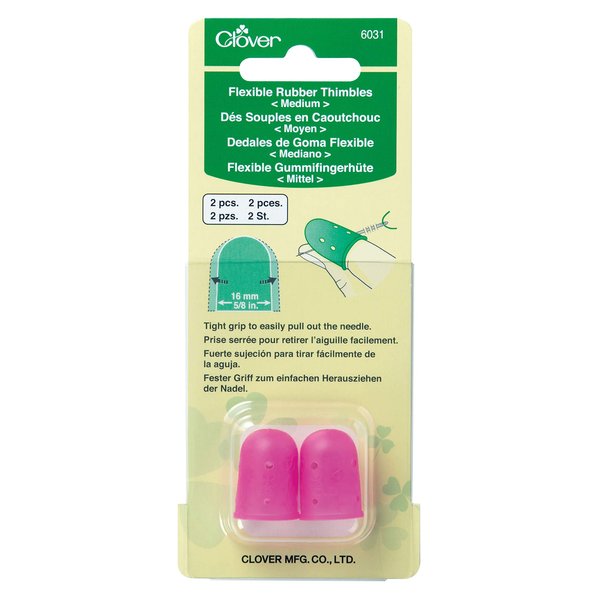 Clover Flexible Rubber Medium Thimble, pink 2