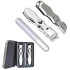 Ultra Wide Jaw Opening Nail Clippers, German Nail Clippers for Men, Telescopic Nail Clippers, Toenail Clippers for Seniors, Portable Ultra Sharp Nail Clippers, Anti Splash Nail Clipper (Silver A+B)