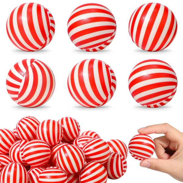 Shappy 36 Pcs Christmas Surprise Gifts Bulk Christmas Stress Balls Candy Cane Funny Stress Balls Boys Girls Squeeze Balls Adult Party Favor for Bag Filler Stocking Stuffers Gifts, 1.57 Inch
