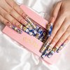 LOVFUL Press on Nails the Palace of Murals | Handmade with Full Covered Crystals | Reusable Fake Nails | 2.16in Long Square | H174-L