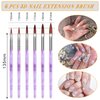 AROIC 28 Pcs Acrylic Nail Brush Set Including 7 Pcs UV Gel Nail Art Brushes, 6 Pcs 3D Nail Extension Brush, 5Pcs Double Ended Dotting Nail Pen For Nail Art DIY With White Box, colorful