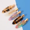 Leadigol 6 PCS No Crease Hair Clips-No Bend Hair Clips,Seamless Hair Clips Simple Temperament Duckbill Clip Korean Girls Leopard Acetate Sheet Bangs Clip Hair Barrette