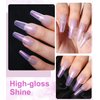 Major Dijit Gel Nail Polish - Jelly Glass UV Led Gel Polish Natural Girly Colors Pearl Blue Translucent Cruelty-Free Nail Lacquer, 15ml/0.5floz
