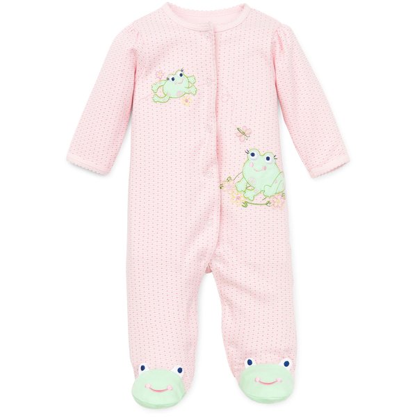 Little Me baby girls infant and toddler bodysuit footies, Pink, 3 Months US